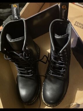Women's Black Lace-Up Combat Boots
